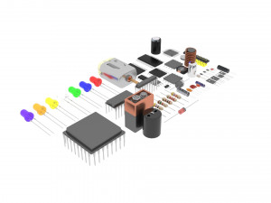 Electronic Components Set 3Dモデル