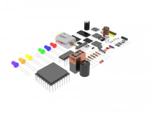 Electronic Components Set 3D Model