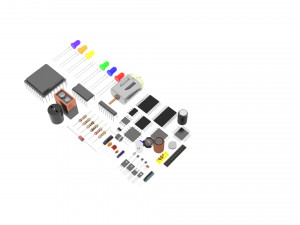 Electronic Components Set 3Dモデル