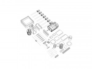 Electronic Components Set 3Dモデル