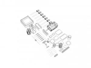 Electronic Components Set 3D Model