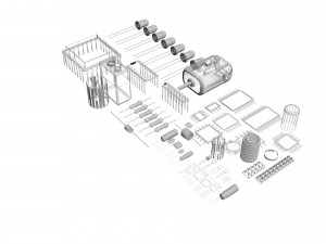 Electronic Components Set 3Dモデル