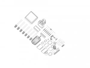 Electronic Components Set 3D Model