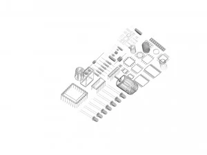Electronic Components Set 3D Model