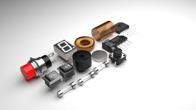 Electronic Components Set 3D-Modell .c4d .max .obj .3ds .fbx .stl .blend 