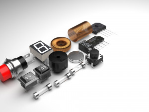 Electronic Components Set Modello 3D