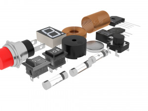 Electronic Components Set 3D-Modell