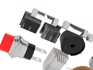 Electronic Components Set 3D-Modell