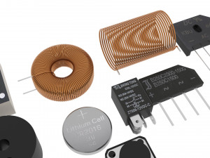 Electronic Components Set 3D-Modell