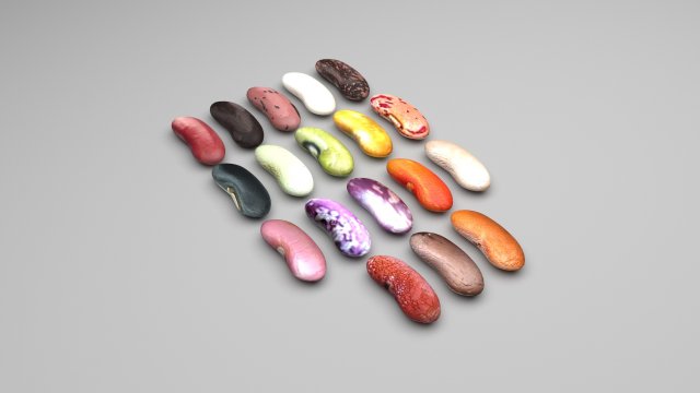 Kidney Beans Set 3D 모델 .c4d .max .obj .3ds .fbx .stl .blend 