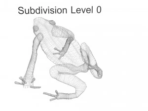 Yellow and Black Poison Dart Frog 3D Model