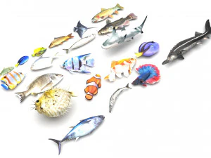 Sea Creatures Set 3D Model