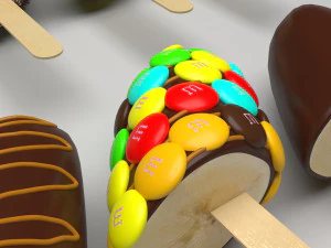 Banana Cake Pops Set 3D Model