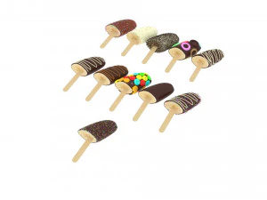 Banana Cake Pops Set 3D Model