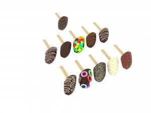 Banana Cake Pops Set Model 3D