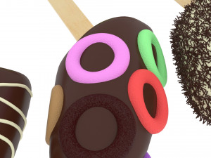 Banana Cake Pops Set Model 3D