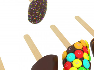 Banana Cake Pops Set Model 3D