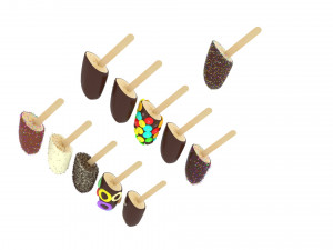 Banana Cake Pops Set Model 3D