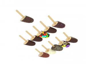 Banana Cake Pops Set 3D Model