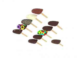 Banana Cake Pops Set Model 3D