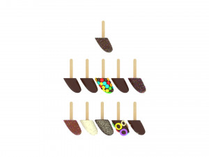 Banana Cake Pops Set Model 3D