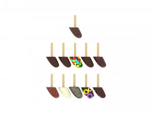Banana Cake Pops Set 3D Model