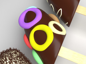 Banana Cake Pops Set Model 3D