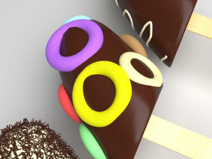 Banana Cake Pops Set 3D Model
