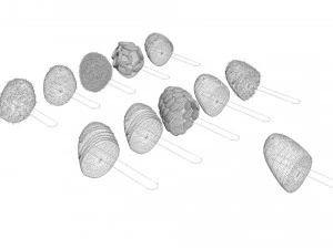 Banana Cake Pops Set 3D Model