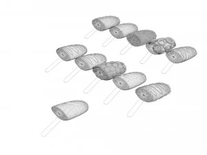 Banana Cake Pops Set 3D Model