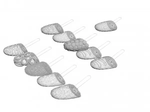 Banana Cake Pops Set 3D Model