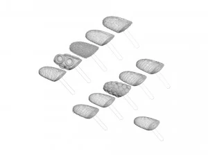 Banana Cake Pops Set 3D Model