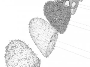 Banana Cake Pops Set 3D Model