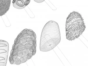 Banana Cake Pops Set 3D Model