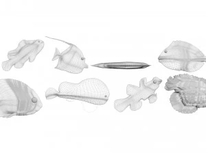 मछलियों का सेट 3D मॉडल