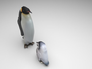 Penguin With Baby Penguin Modèle 3D