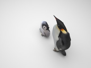 Penguin With Baby Penguin Modèle 3D
