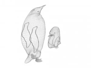 Penguin With Baby Penguin 3D Model