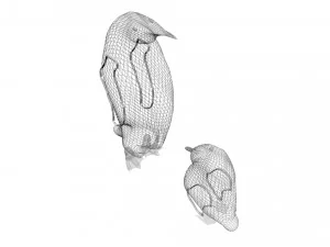 Penguin With Baby Penguin 3D Model