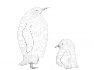 Penguin With Baby Penguin Modèle 3D