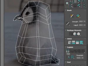 Penguin With Baby Penguin 3D Model
