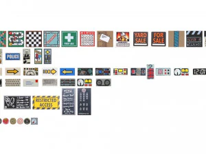 Lego Tiles Set 3D Model