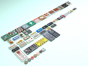 Lego Tiles Set 3D Model