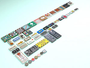 Lego Tiles Set 3D Model