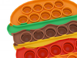 Fast Food Pop It Fidget Toys Set 3D Модель