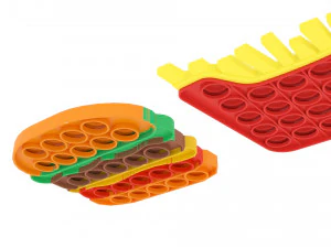 Fast Food Pop It Fidget Toys Set 3D Model