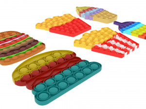 Fast Food Pop It Fidget Toys Set 3Dモデル