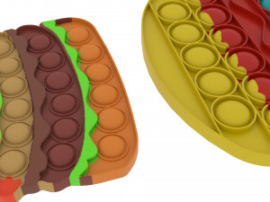 Fast Food Pop It Fidget Toys Set 3D Модель