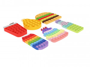 Food Pop It Fidget Toys Set 3D मॉडल