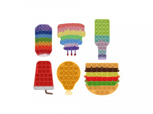 Food Pop It Fidget Toys Set 3D मॉडल